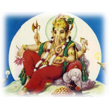 Lord Ganesha in moon background